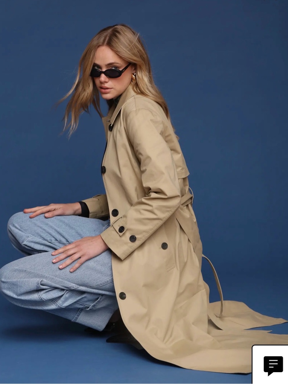 NWOT Avec Les Filles Maxi Classic Trench Coat
